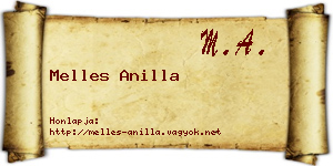Melles Anilla névjegykártya